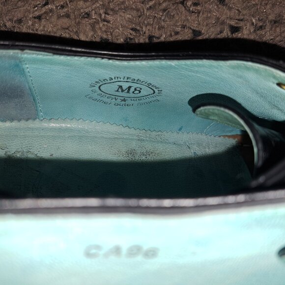 JOHN FLUEVOG-837 Granville-Black Leather Brogue Oxford-Sz 8-Very Good-Resoled - Picture 8 of 9